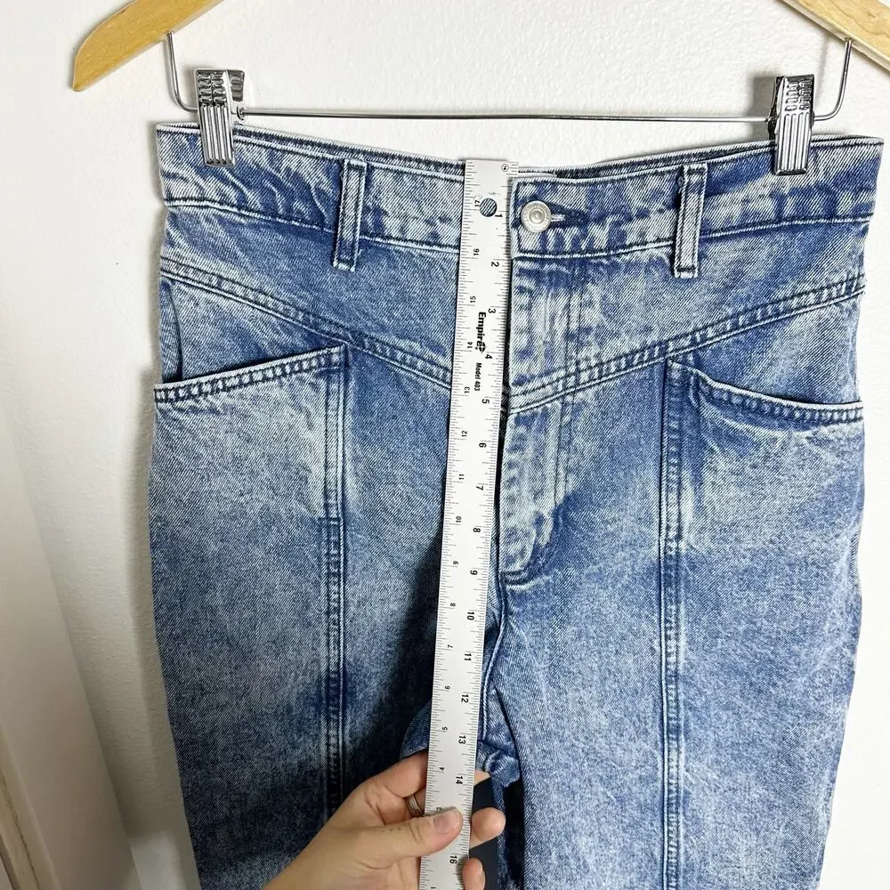 Zara Women's Jeans Seam Yoke Tapered Leg sz 4 - Picture 8 of 9